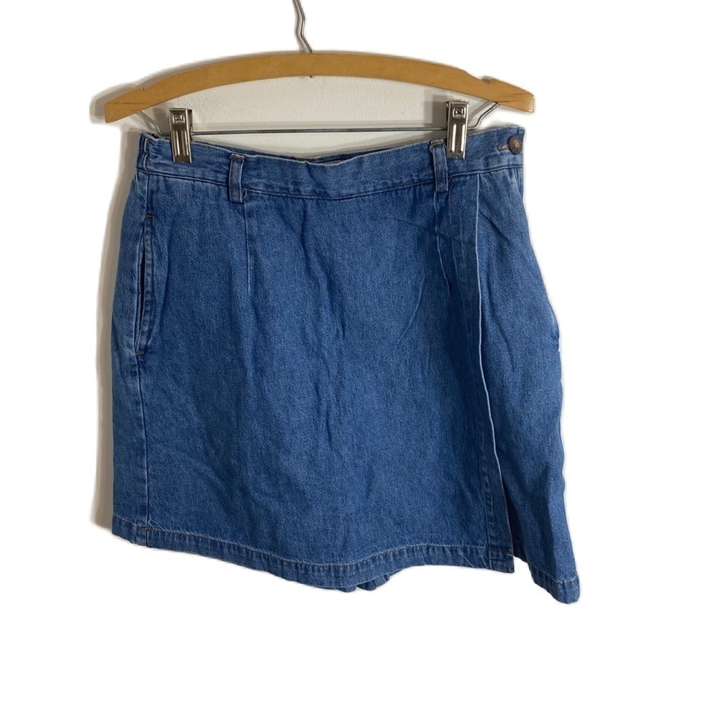 Vintage Quepasa Denim Skort Sz 10 Shorts Skirt Blue 90s